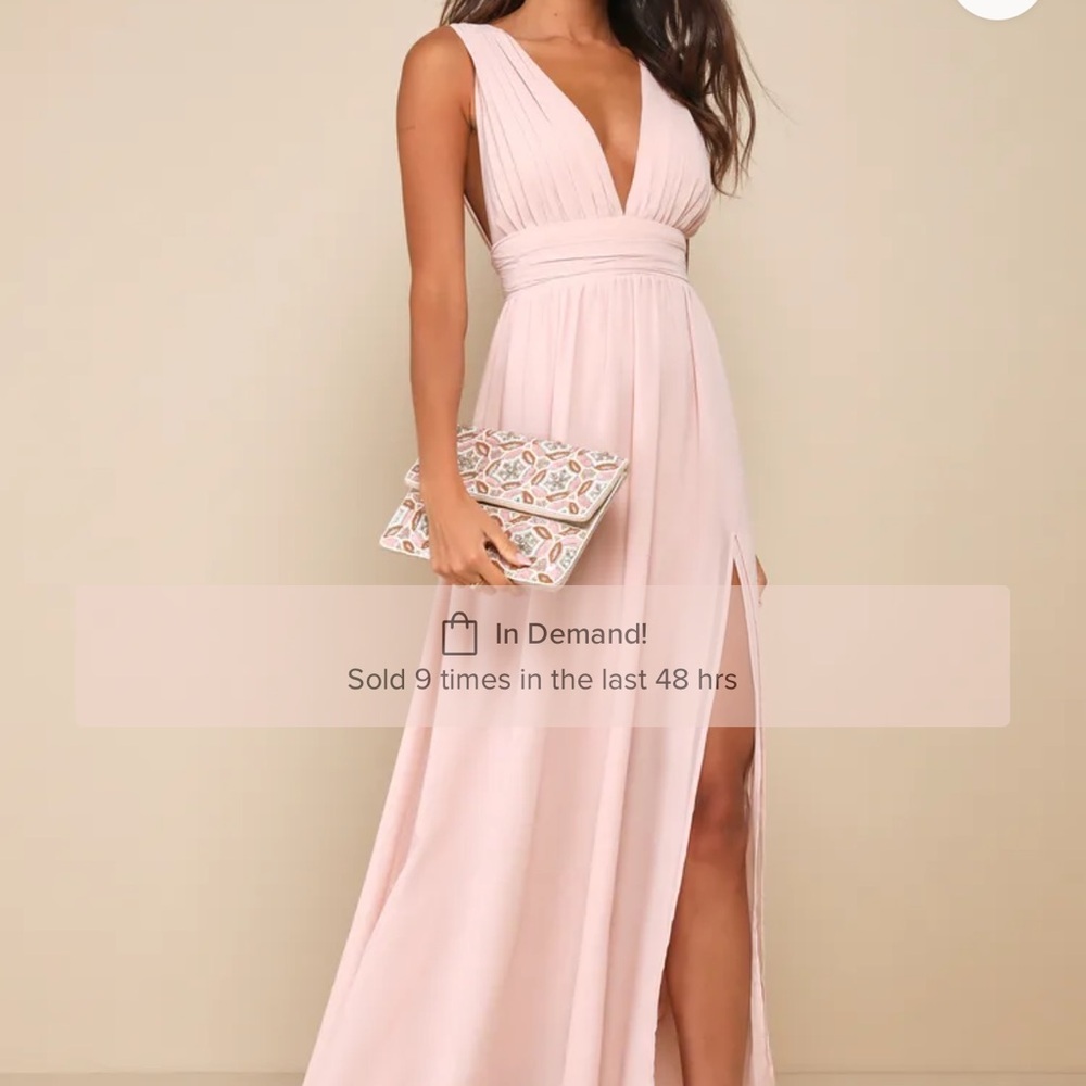 LULUS Heavenly Hues Blush Maxi Dress SIZE MEDIUM